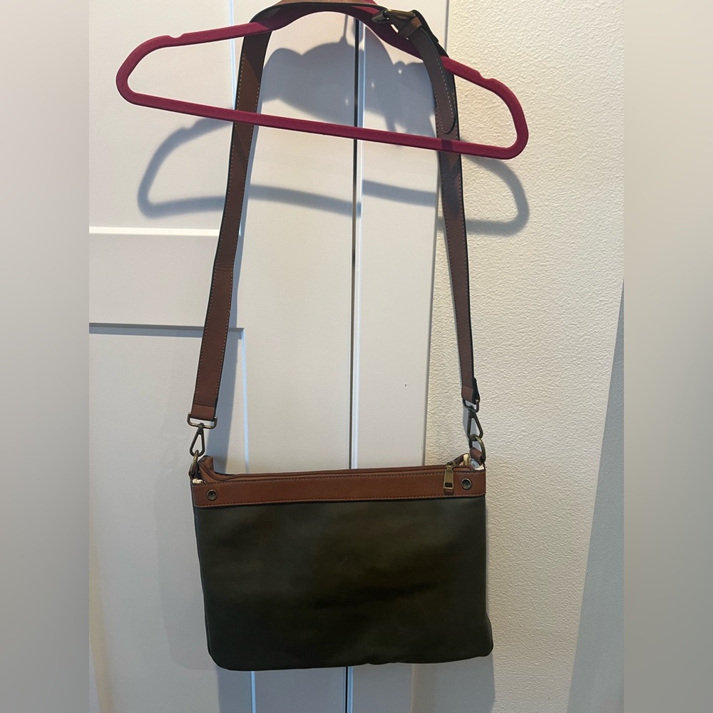 Stylish Brown and Green Padded Laptop Bag